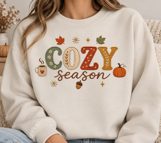 Cozy Season Embroidered Crewneck