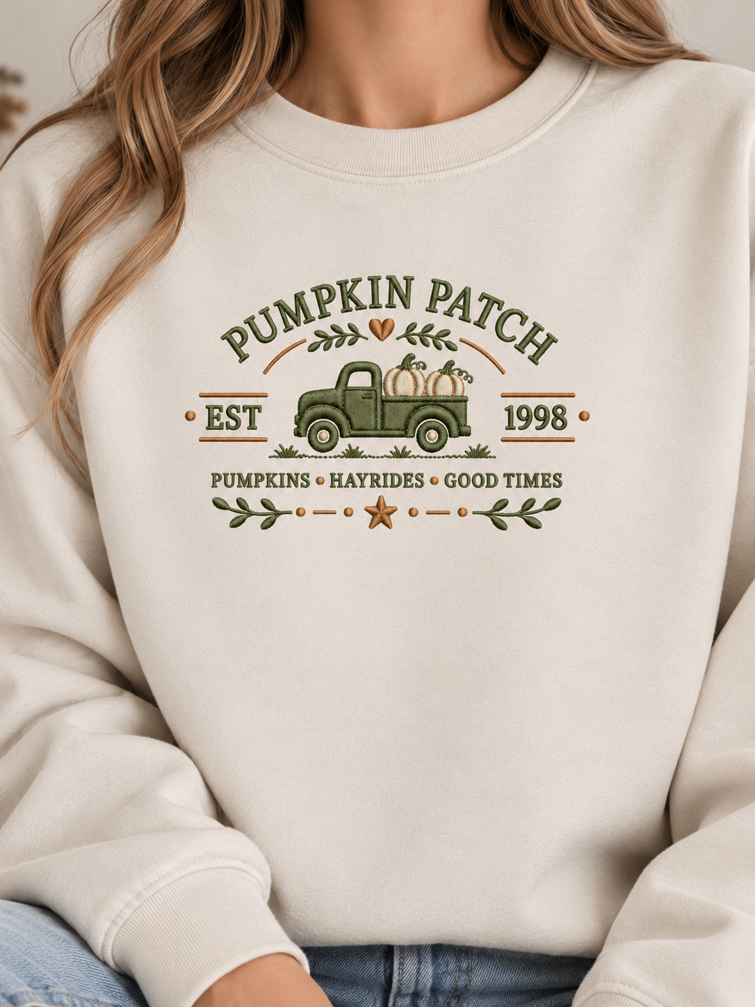 Pumpkin Patch Embroidered Crewneck