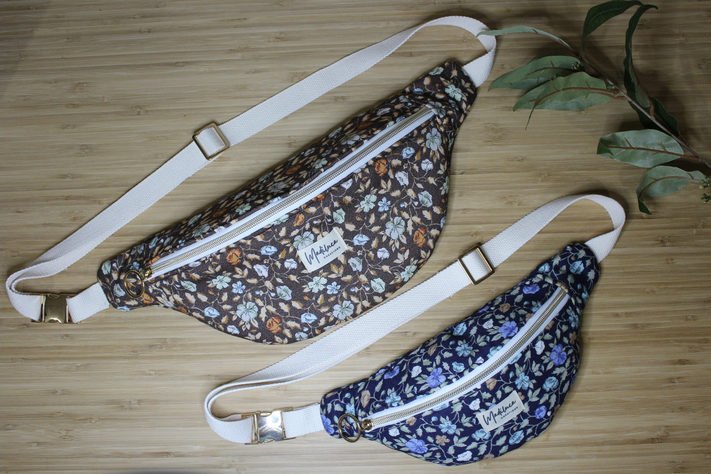 Sac banane fleurit bleu