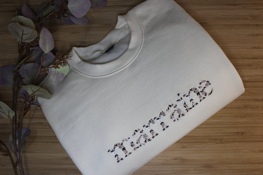 Off-white~Neutral brown/champagne/pink floral🌸