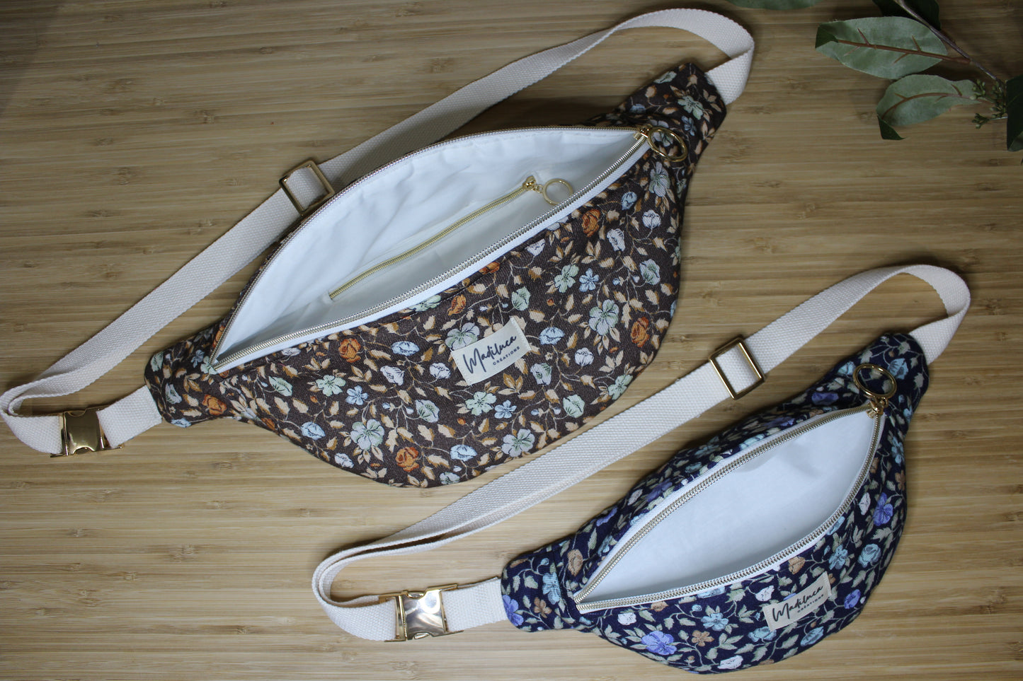 Sac banane fleurit brun