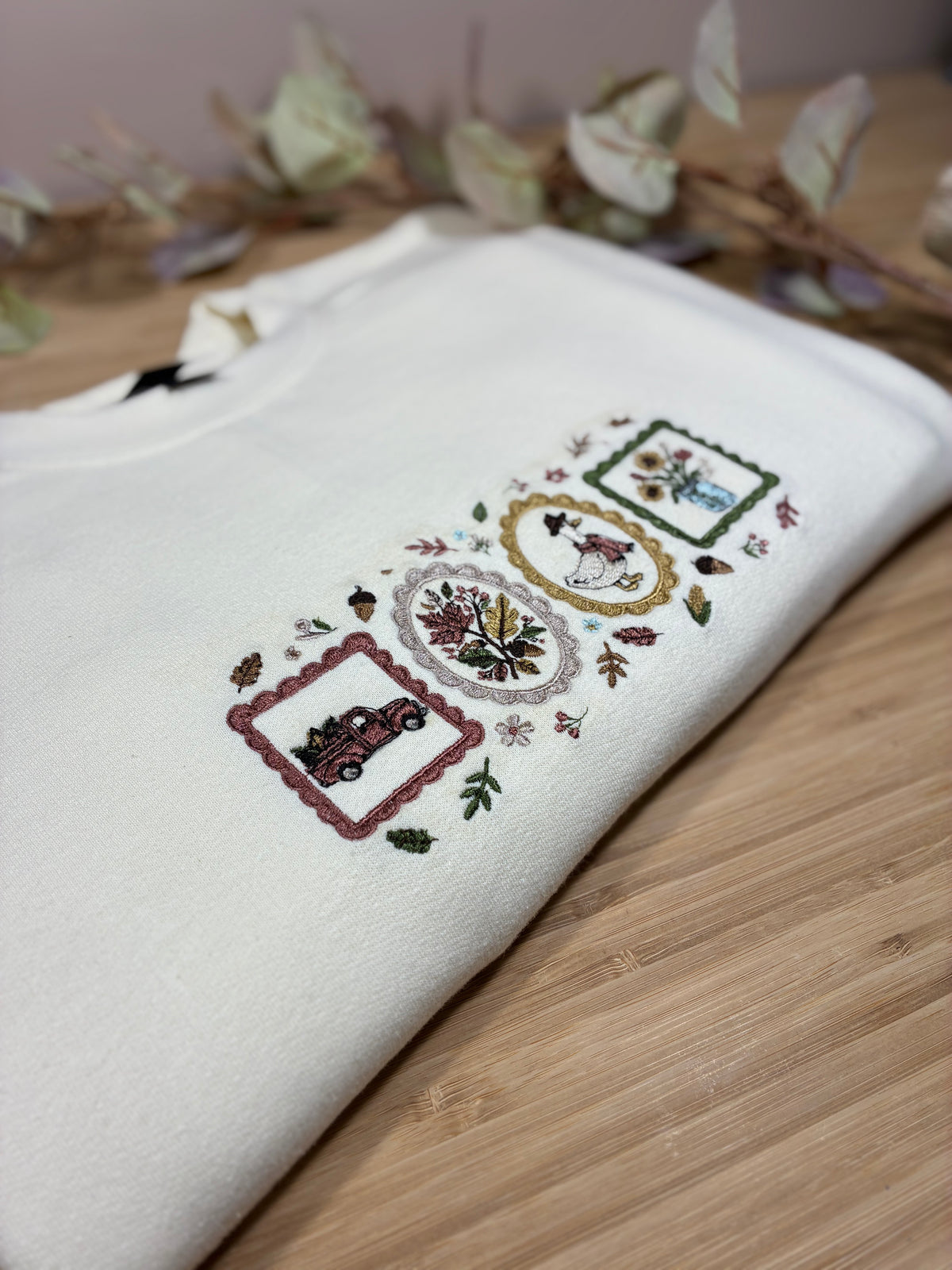 Autumn Combo Embroidered Crewneck