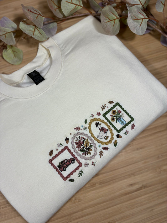 Autumn Combo Embroidered Crewneck (Prêt-à-partir, size L)